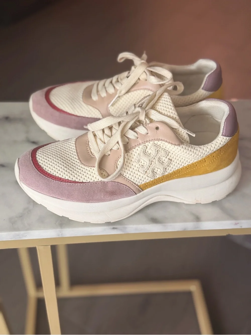 Tory Burch Women's Cream Multicolor Casual Sneakers